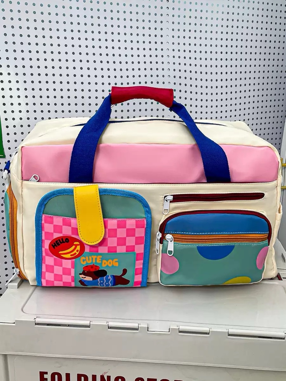Colorful Cute Dog Travel Tote Bag - Multicolor